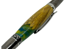 Load image into Gallery viewer, Sierra Elegant Beauty Pen -  Dyed Box Elder with Blue and Green Resin