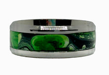 Load image into Gallery viewer, 8mm Stainless Steel Green Painted inlay Ring