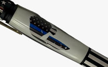 Load image into Gallery viewer, Bolt Action Pen in Chrome with Punisher Thin Blue Line