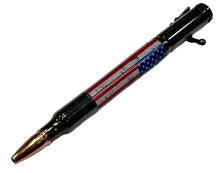 Load image into Gallery viewer, Bolt Action Pen in Chrome with American Flag