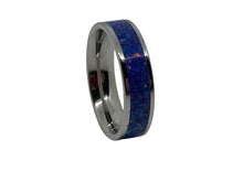 Load image into Gallery viewer, Tungsten Ring Inlay with Crushed Blue/Purple Opal