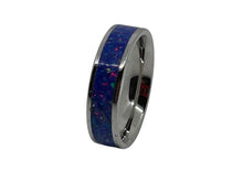 Load image into Gallery viewer, Tungsten Ring Inlay with Crushed Blue/Purple Opal