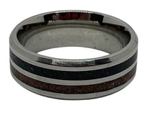 Load image into Gallery viewer, Stainless Steel Dual Inlay Ring w/Gold Stone and Blue Stone