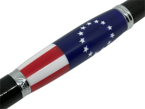 Sierra Chrome Ball Point Pen -  13 Stars and Stripes Resin