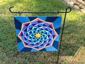 Blue Rotating Polygon Barn Quilt 1/8in Aluminum Composite Panel