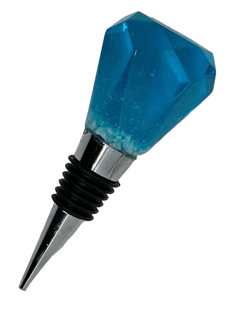 Bottle Stopper Blue Translucent