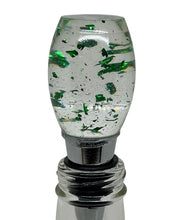Load image into Gallery viewer, Bottle Stopper Clear and Green Foil Resin
