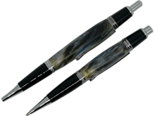 Load image into Gallery viewer, Sierra Click Ball Point Pen/Pencil Set - Blue, Black, White Resin
