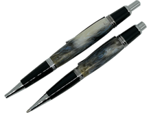 Load image into Gallery viewer, Sierra Click Ball Point Pen/Pencil Set - Blue, Black, White Resin
