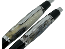 Load image into Gallery viewer, Sierra Click Ball Point Pen/Pencil Set - Blue, Black, White Resin

