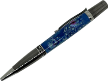 Load image into Gallery viewer, Sierra Elegant Beauty Pen - Blue Flowers Polymer Clay
