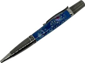 Sierra Elegant Beauty Pen - Blue Flowers Polymer Clay