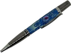 Sierra Elegant Beauty Pen - Blue Flowers Polymer Clay