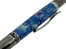 Load image into Gallery viewer, Sierra Elegant Beauty Pen - Blue Flowers Polymer Clay
