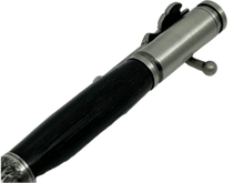 Load image into Gallery viewer, Bolt Action Deer Hunter Pen in Chrome made with English Bog Oak Wood
