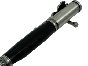 Bolt Action Deer Hunter Pen in Chrome made with English Bog Oak Wood
