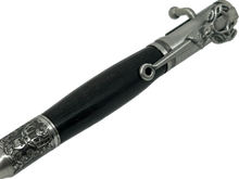 Load image into Gallery viewer, Bolt Action Deer Hunter Pen in Chrome made with English Bog Oak Wood
