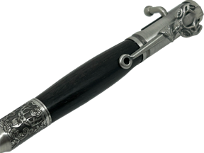 Bolt Action Deer Hunter Pen in Chrome made with English Bog Oak Wood