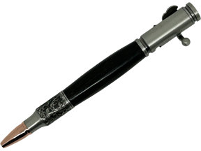 Bolt Action Deer Hunter Pen in Chrome made with English Bog Oak Wood