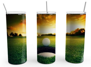 Tumbler - Golf Sunset 20 oz Straight