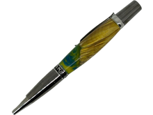 Load image into Gallery viewer, Sierra Elegant Beauty Pen -  Dyed Box Elder with Blue and Green Resin
