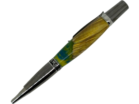 Sierra Elegant Beauty Pen -  Dyed Box Elder with Blue and Green Resin