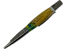 Load image into Gallery viewer, Sierra Elegant Beauty Pen -  Dyed Box Elder with Blue and Green Resin
