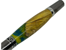 Load image into Gallery viewer, Sierra Elegant Beauty Pen -  Dyed Box Elder with Blue and Green Resin
