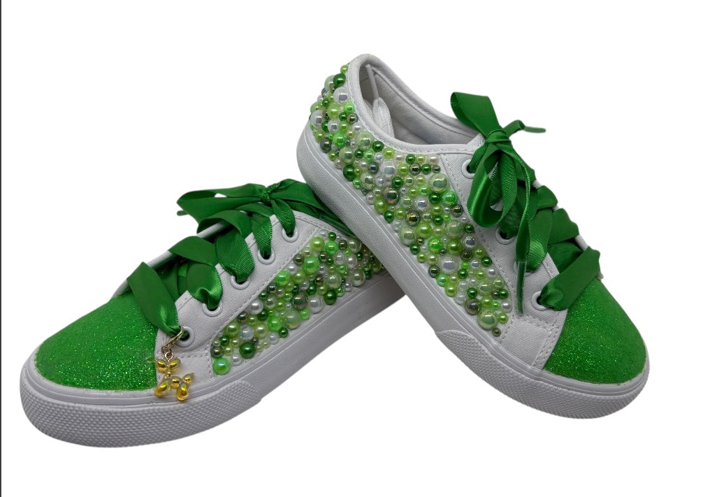 Shoes - Green Pearls