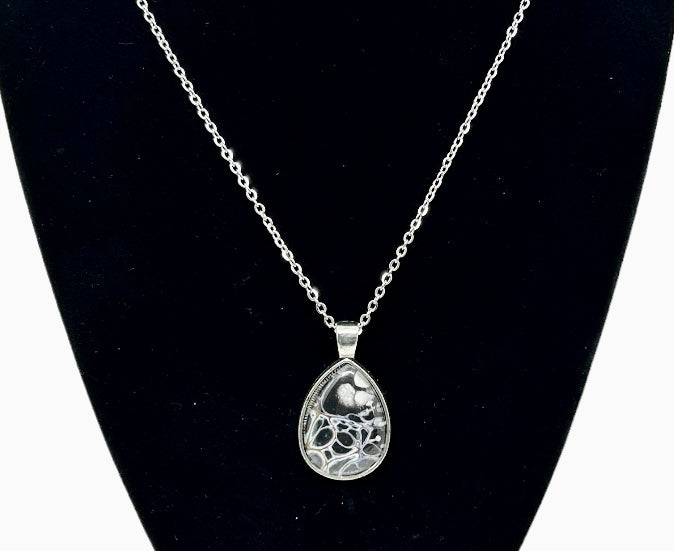 Hand Painted Necklace - Tear Drop Shape