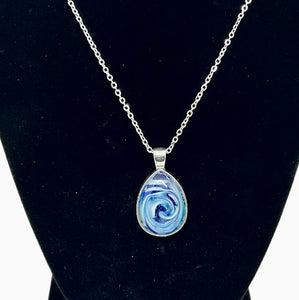 Hand Made Resin Necklace - Tear Drop Shaped