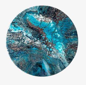Lazy Susan Teal, Copper and White - 18" Only 1 Left
