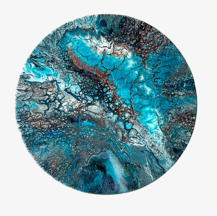 Lazy Susan Teal, Copper and White - 18