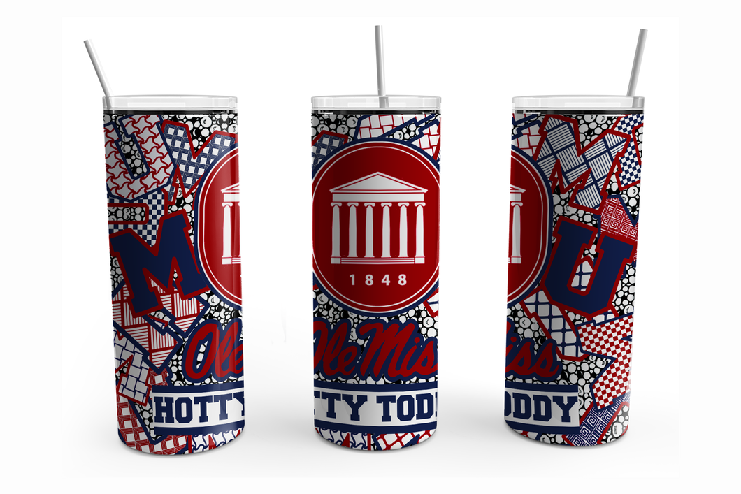 Tumbler - Ole Miss Zentangle 20 oz Straight