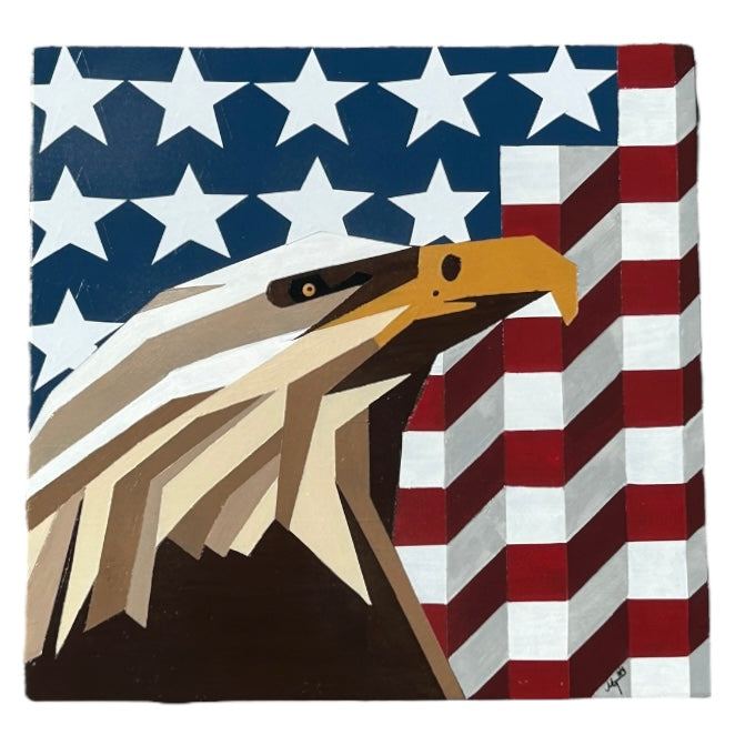 Patriotic Eagle Barn Quilt