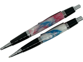 Sierra Click Ball Point Pen/Pencil Set - Red, Blue, White Resin