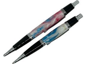 Sierra Click Ball Point Pen/Pencil Set - Red, Blue, White Resin