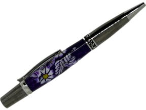 Sierra Elegant Beauty Pen - Purple Flowers Polymer Clay