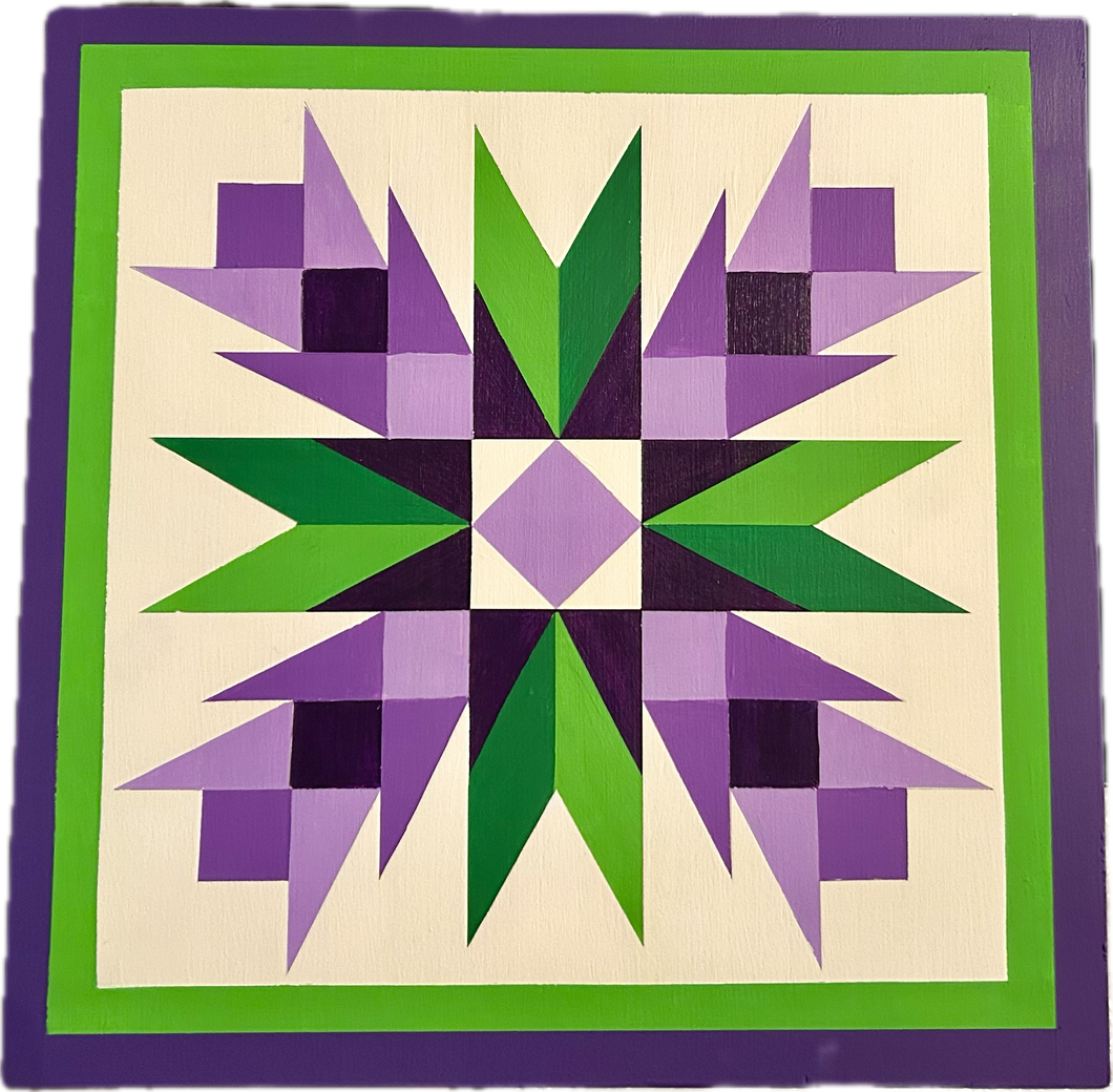 Barn Quilt - purple Thistle