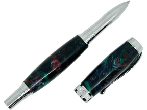 Diamond Knurl Rollerball Chrome with Multicolored Acrylic