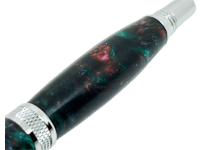 Diamond Knurl Rollerball Chrome with Multicolored Acrylic