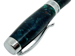 Diamond Knurl Rollerball Chrome with Multicolored Acrylic