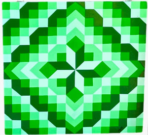 Shades of Green Barn Quilt 1/8in Aluminum Composite Panel