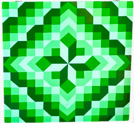 Shades of Green Barn Quilt 1/8in Aluminum Composite Panel
