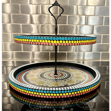 Load image into Gallery viewer, Two Tier Serving Tray - Dot Mandala Painting
