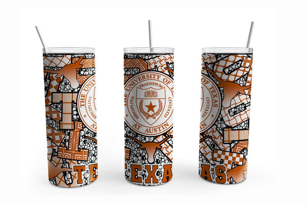 Tumbler - UT Zentangle 20 oz Straight
