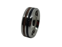 Load image into Gallery viewer, Stainless Steel Dual Inlay Ring w/Gold Stone and Blue Stone
