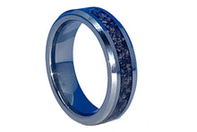 Load image into Gallery viewer, Tungsten Ring Inlay with Crushed Amethyst (Very Light Purple)
