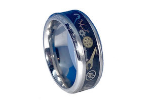 8mm Stainless Steel inlay Ring w/watch parts